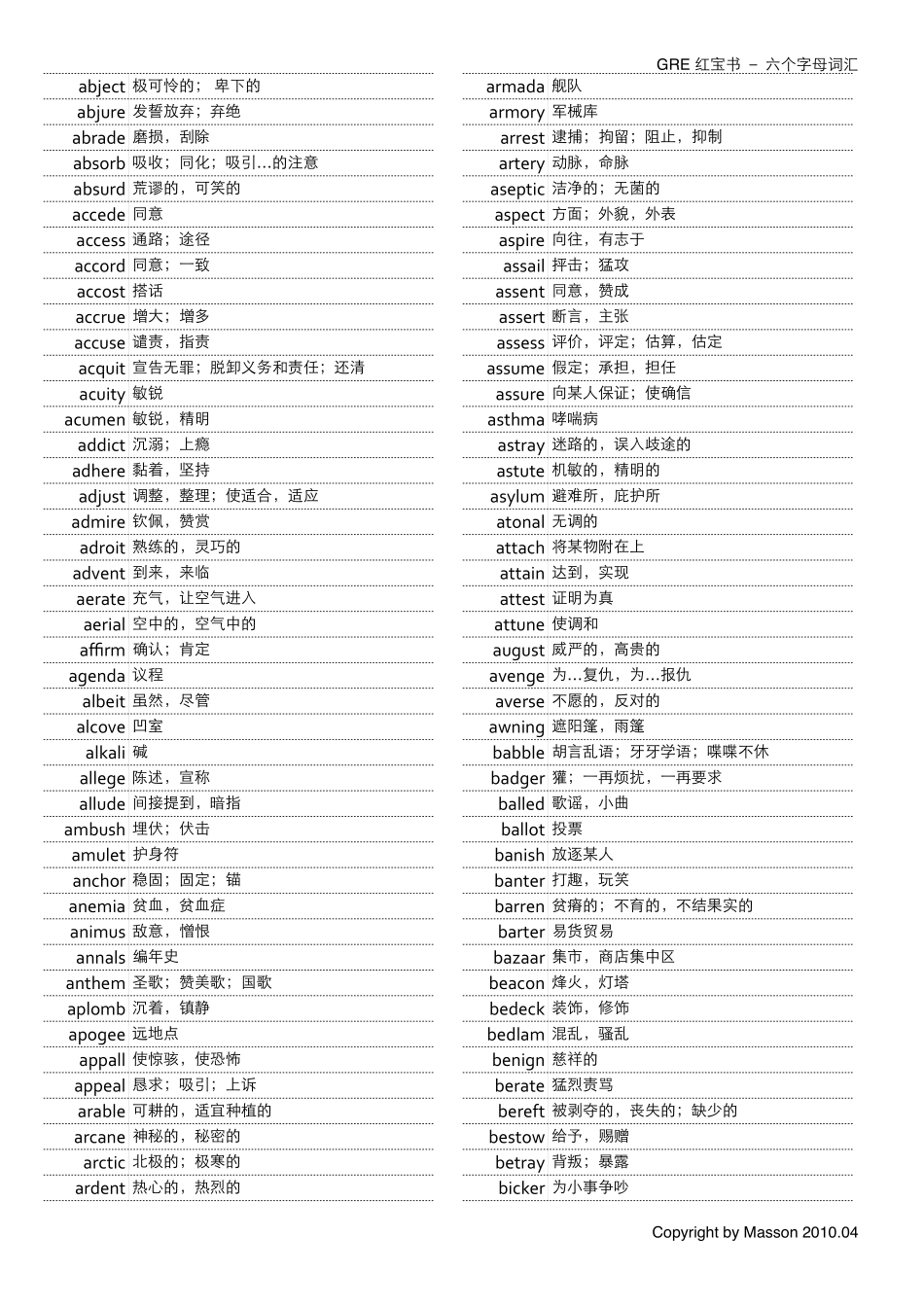 GRE红宝书6个字母单词_第1页