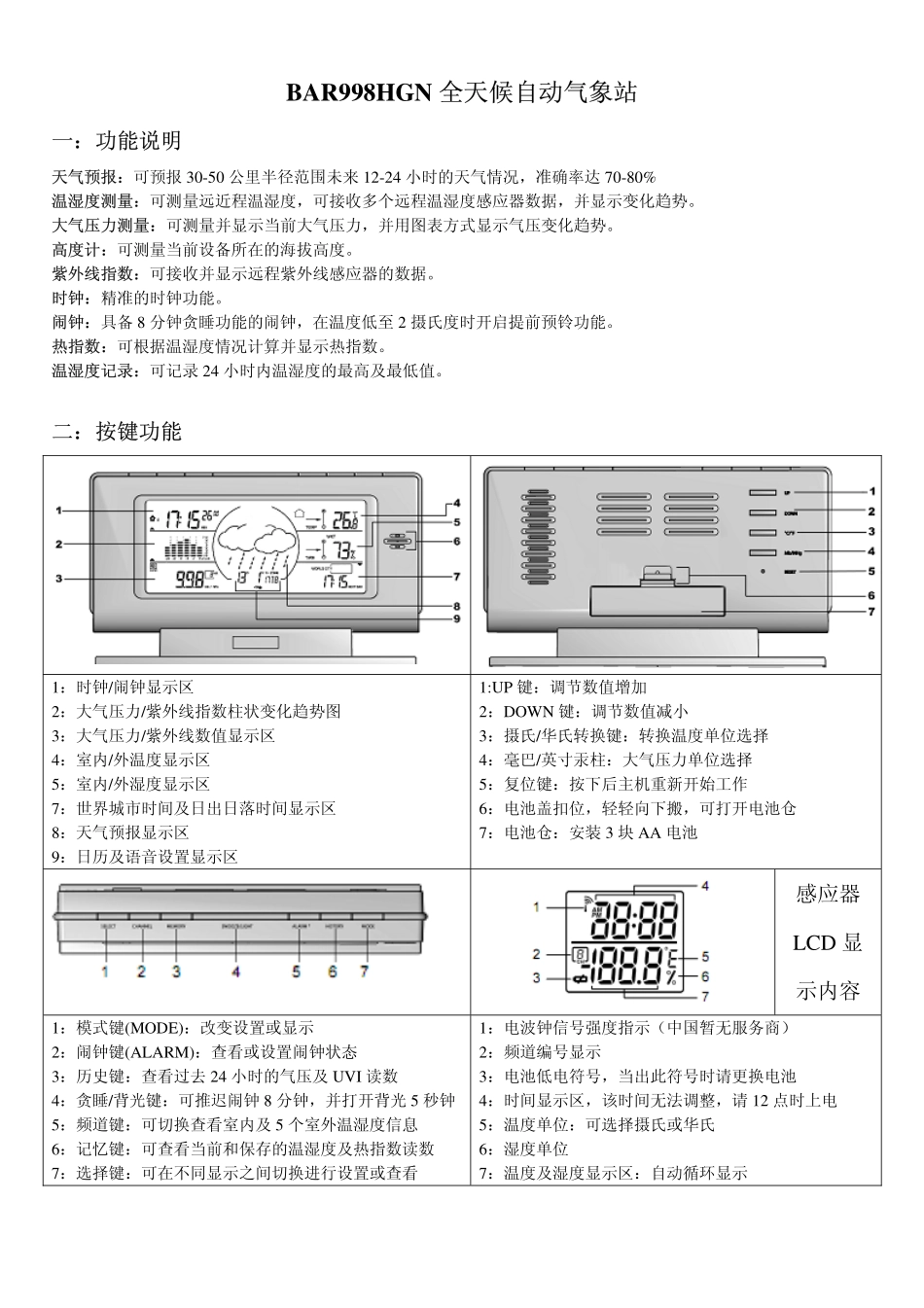 BAR998HG 说明书_第1页