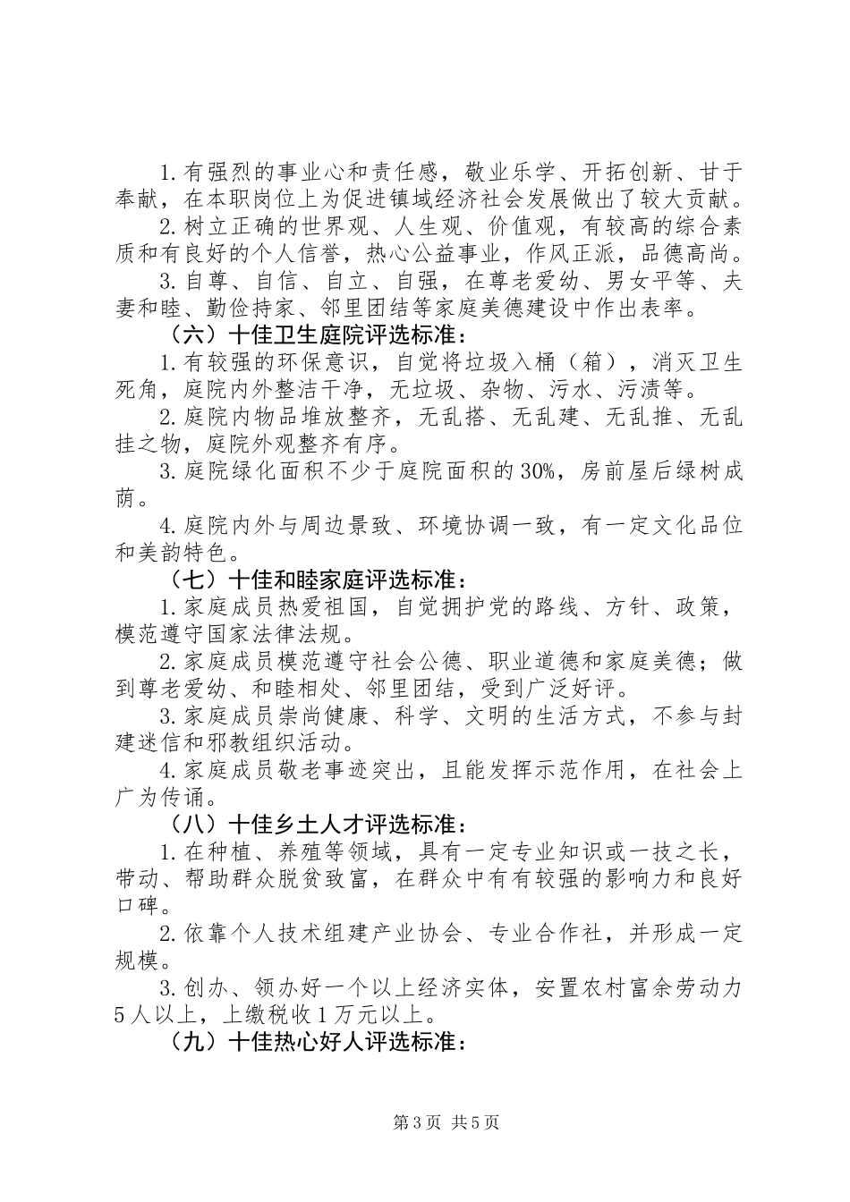 全镇开展十佳村居评选方案_1_第3页