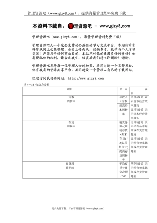 表4-18  收益力分析