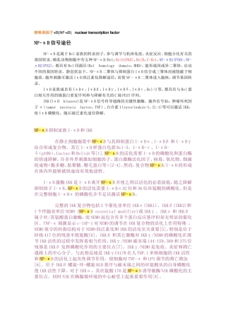 NF-κB信号途径-笔记