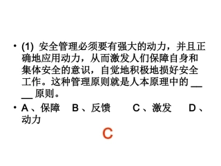 安全主任考试模拟试题3
