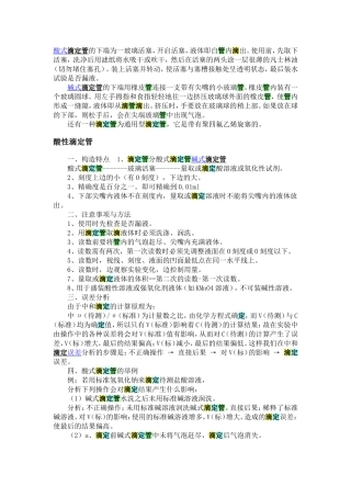 滴定管、移液管、吸液管
