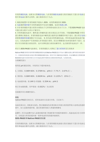 SDS-PAGE和Native-PAGE的比较