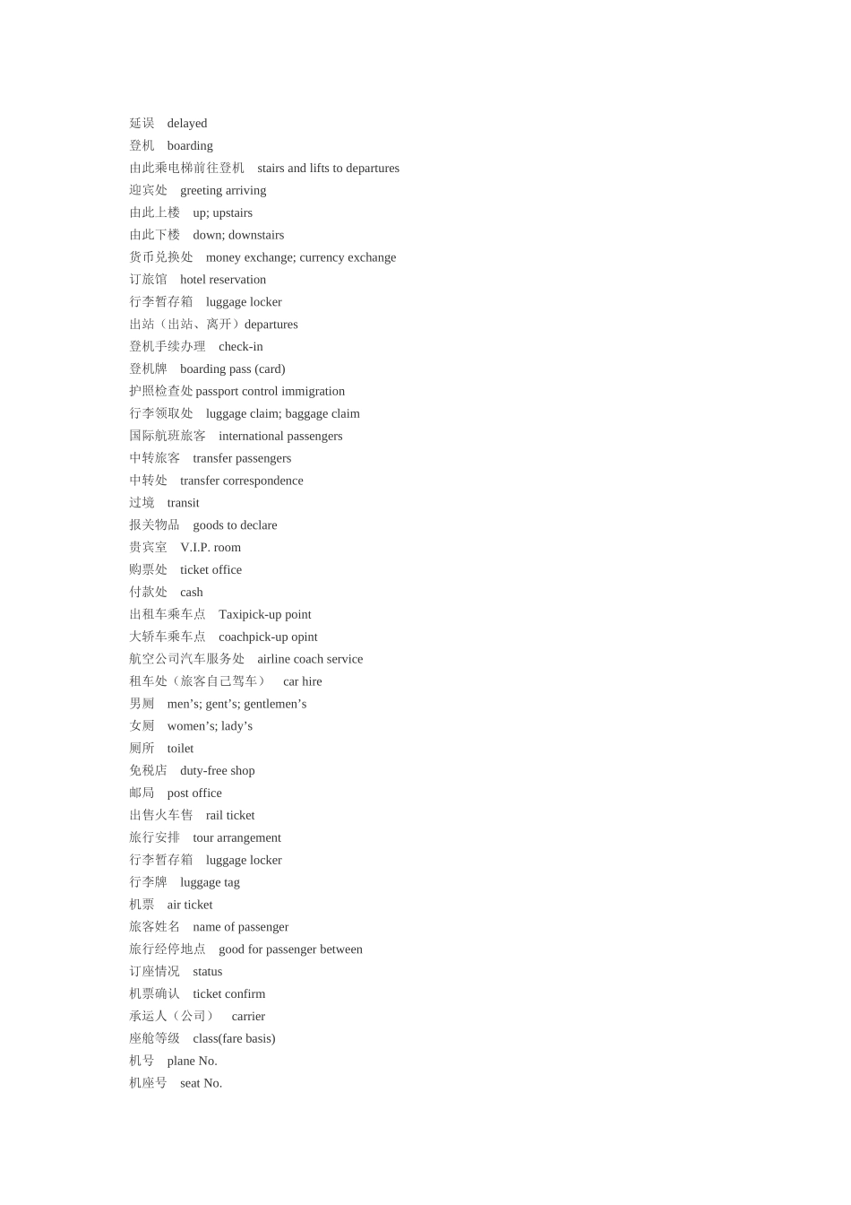 出国前要记住的英文_第2页