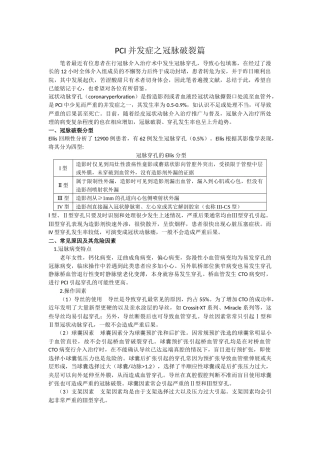 PCI并发症之冠脉破裂篇