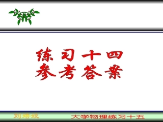大学物理练习题十四