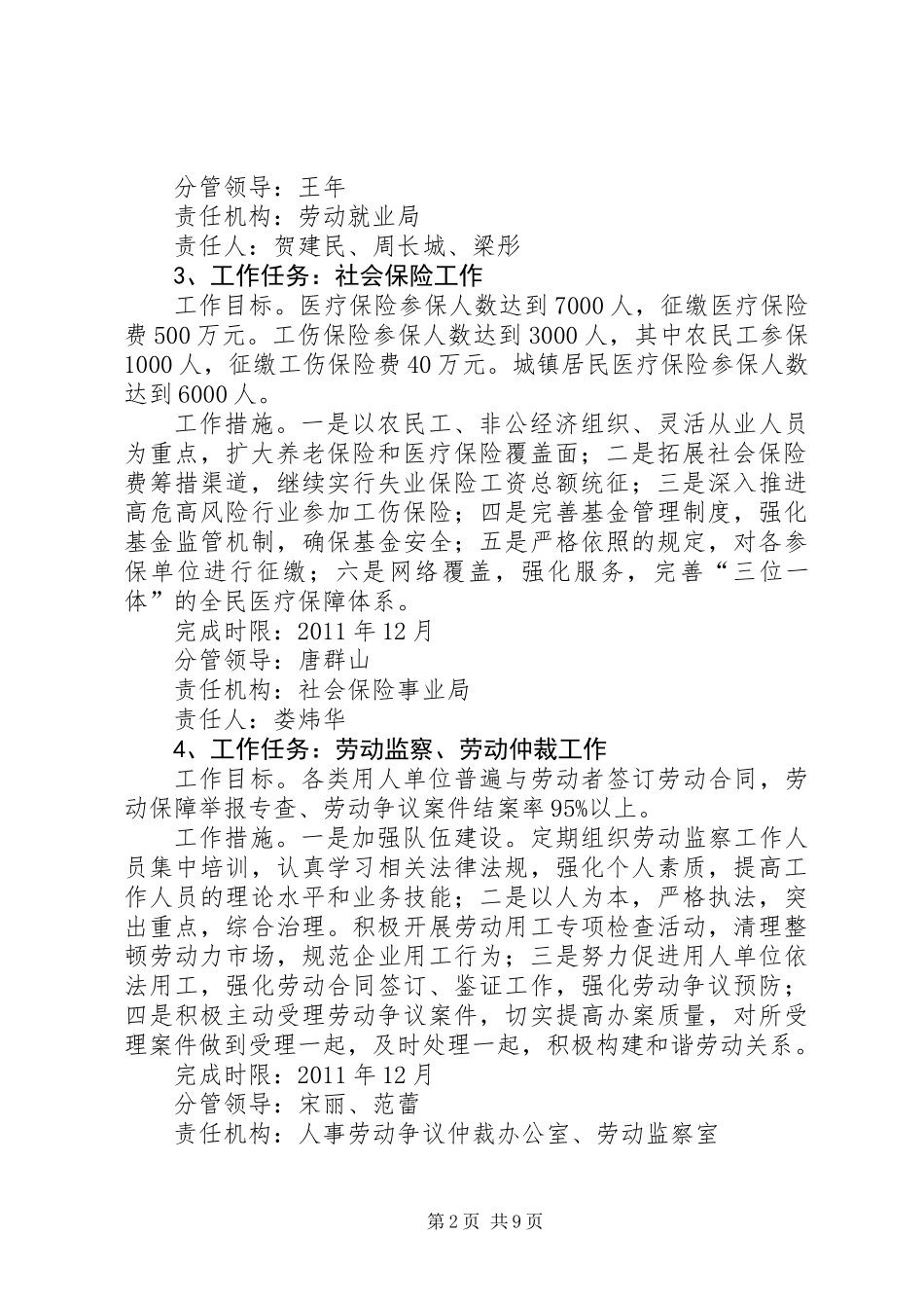 人事劳动和社会保障局工作计划_第2页