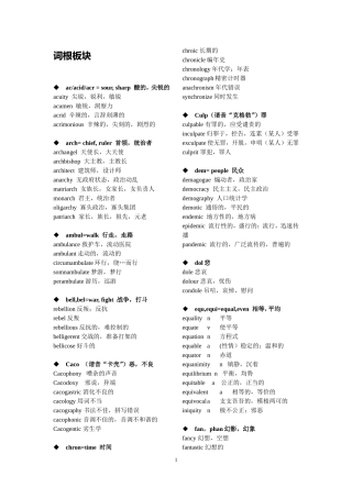 SAT常见词根前缀总结
