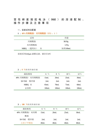 DGGE操作步骤