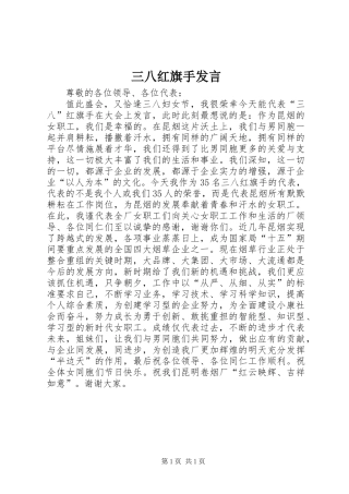 三八红旗手发言