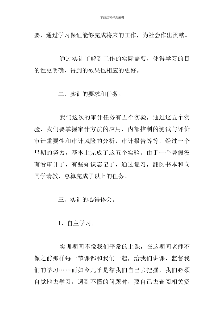 -关于大学生审计实习个人心得感悟_第2页