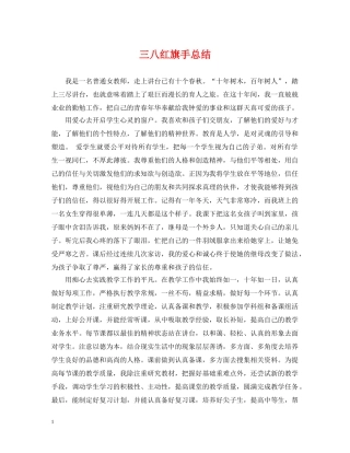 三八红旗手总结 