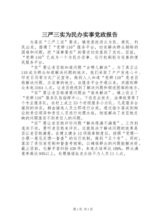 三严三实为民办实事党政报告