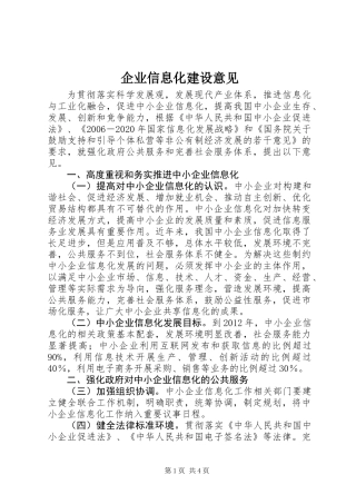 企业信息化建设意见