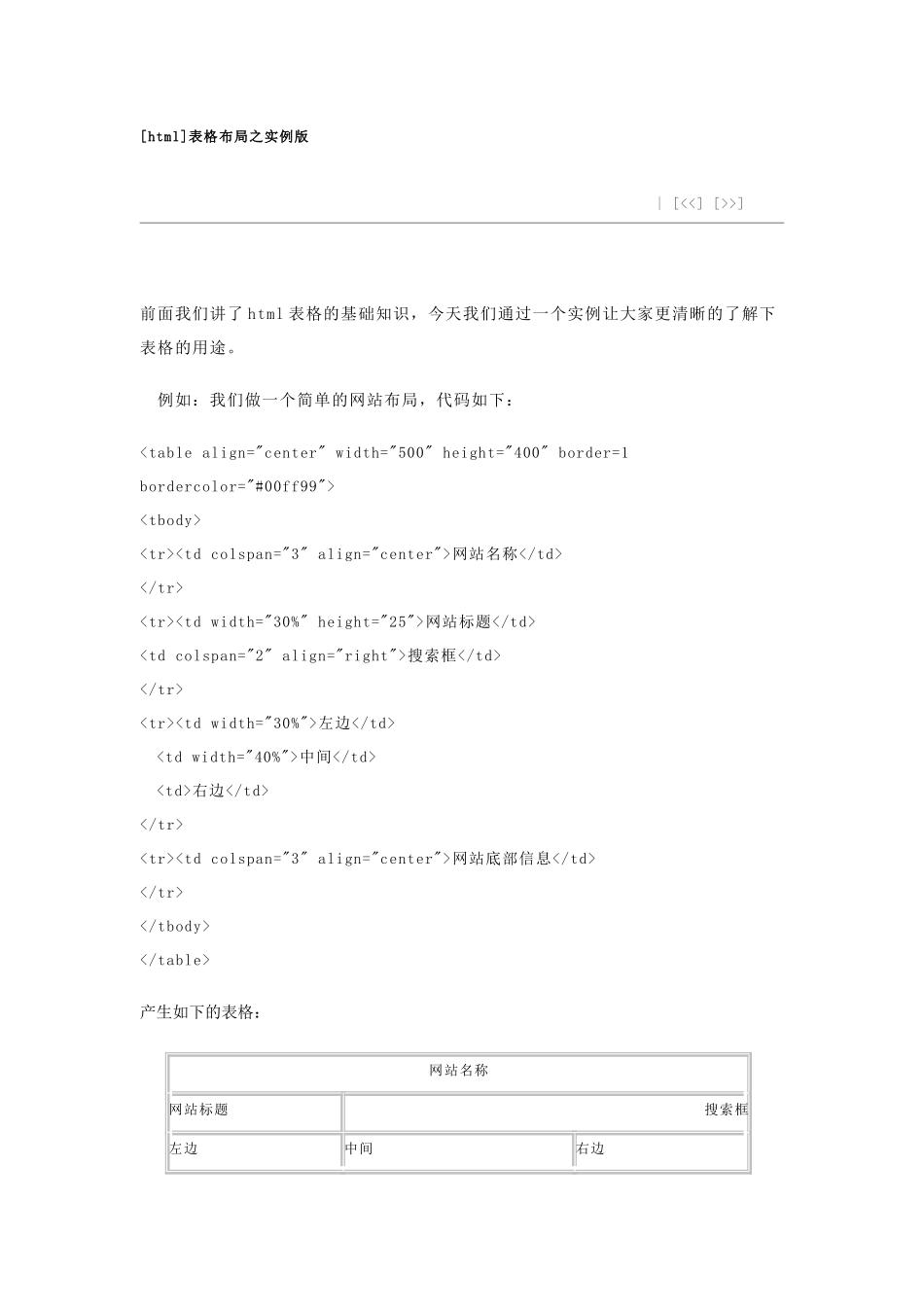 html表格布局实例_第1页