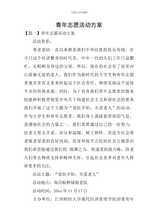 青年志愿活动方案
