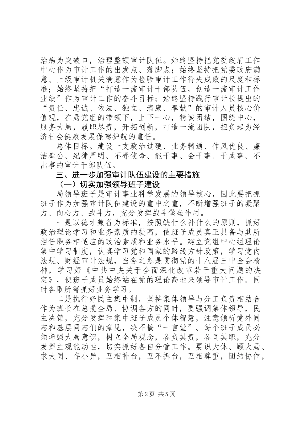 全县审计队伍建设工作意见_第2页