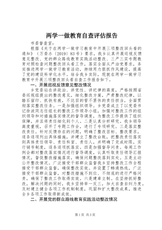 两学一做教育自查评估报告