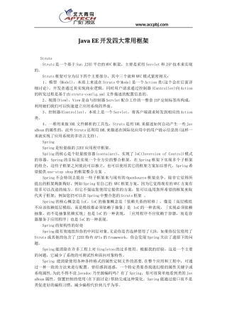 Java EE开发四大常用框架