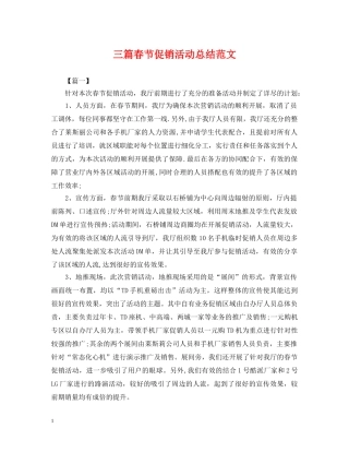 三篇春节促销活动总结范文 