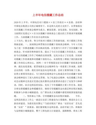 上半年电信援藏工作总结2 