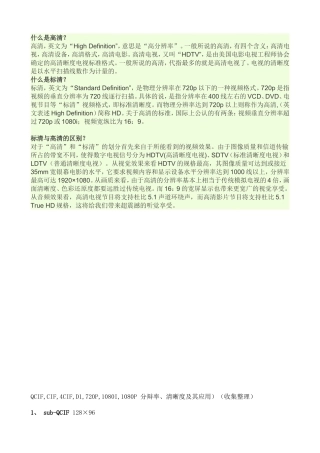 QCIF_CIF_4CIF_D1_720P_1080I_1080P_分辩率、清晰度及其应用)(收集整理))(1)