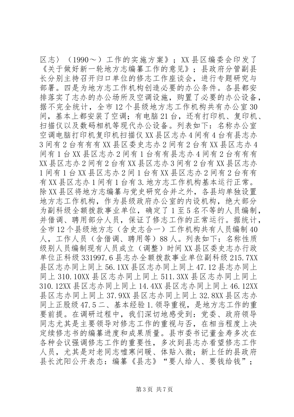 全市县级地方志书编纂工作情况的调研报告_第3页