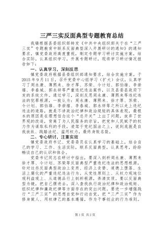 三严三实反面典型专题教育总结