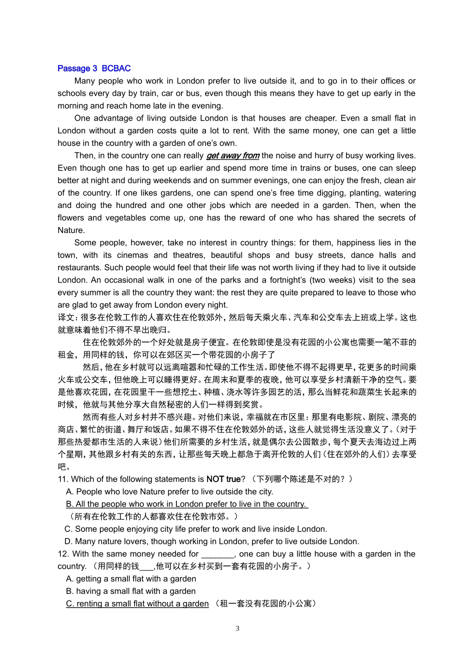 大学英语B阅读理解_第3页