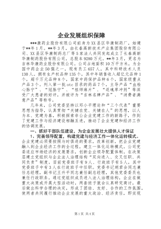 企业发展组织保障