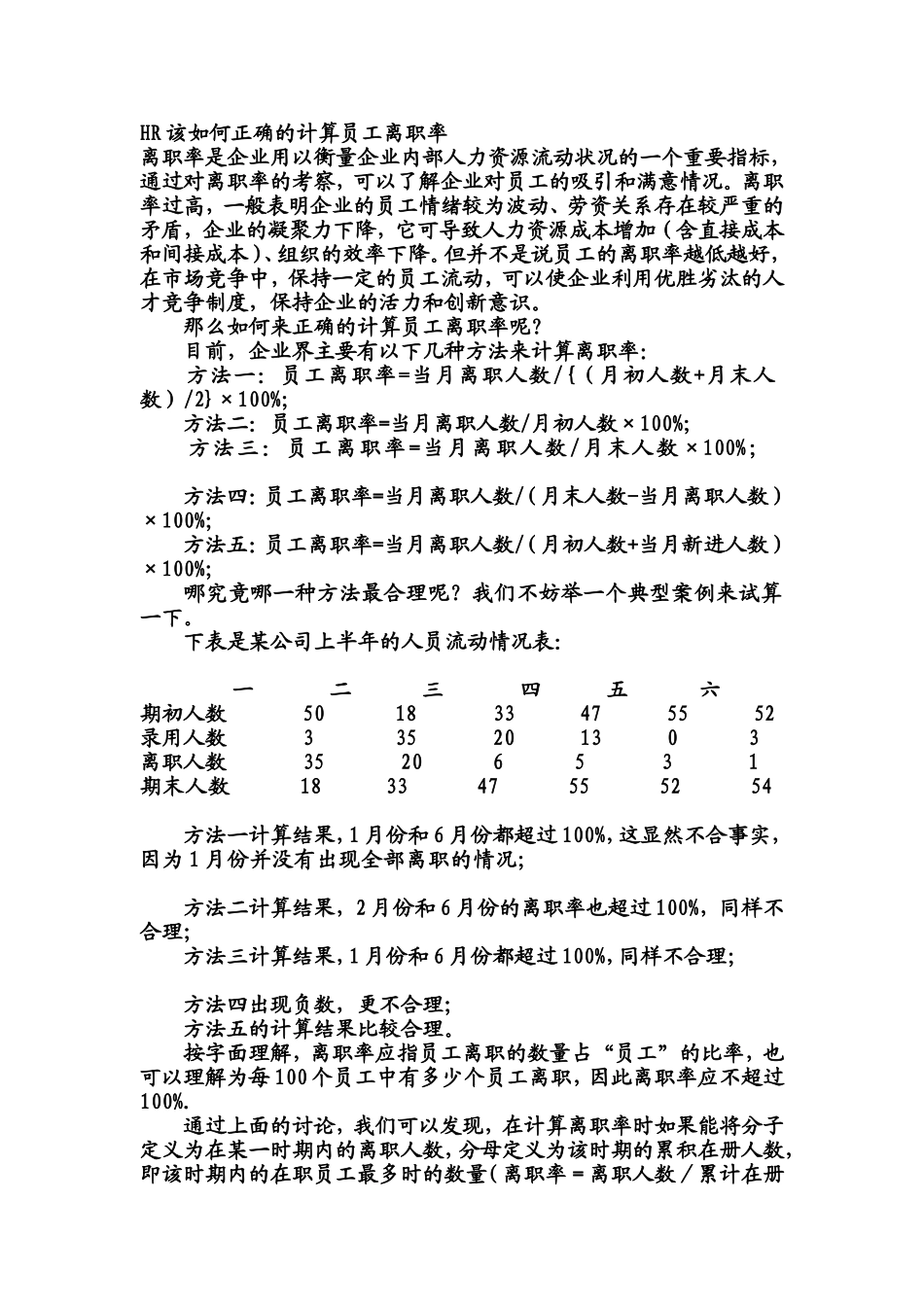 HR该如何正确的计算员工离职率_第1页