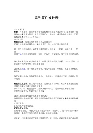 solidworks的配置以及系列零件设计表