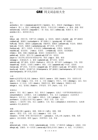GRE_同义词总结大全