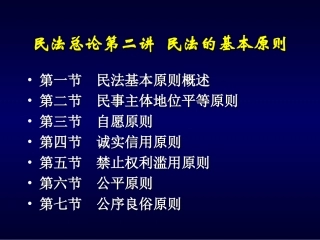 M-第二讲 民法的基本原则