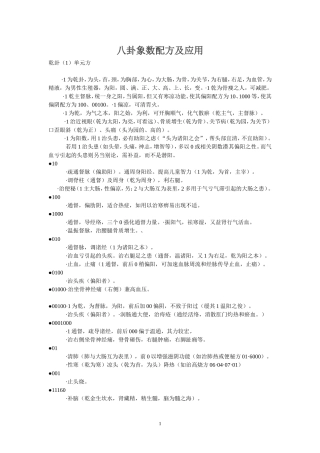 八卦象数配方及应用