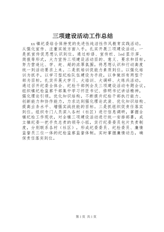 三项建设活动工作总结