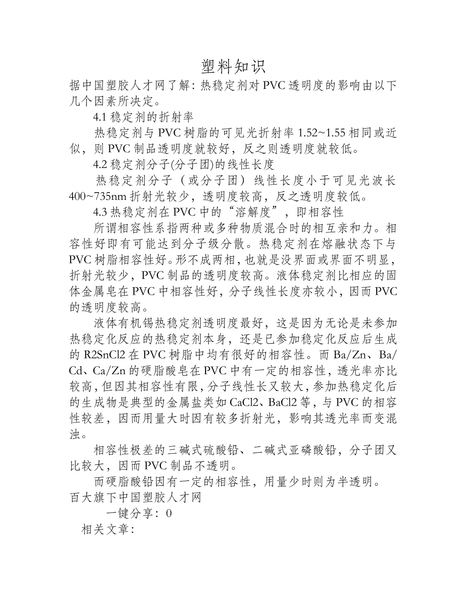 PVC制品透明度的影响因素_第1页