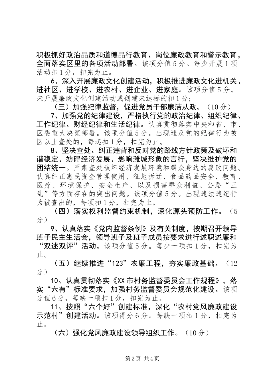 军埠口综合项目区XX年党风廉政建设责任书_第2页