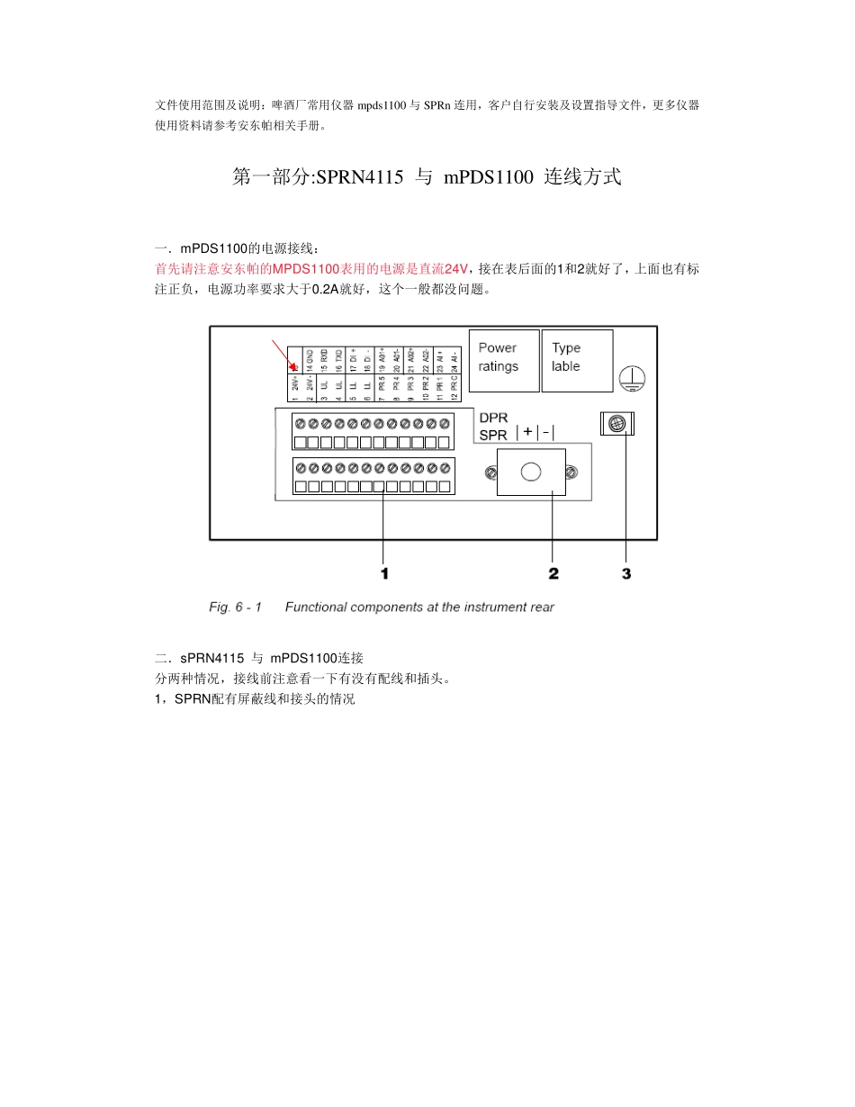 SPRN及mPDS1100客户 安装和设置指导_第1页