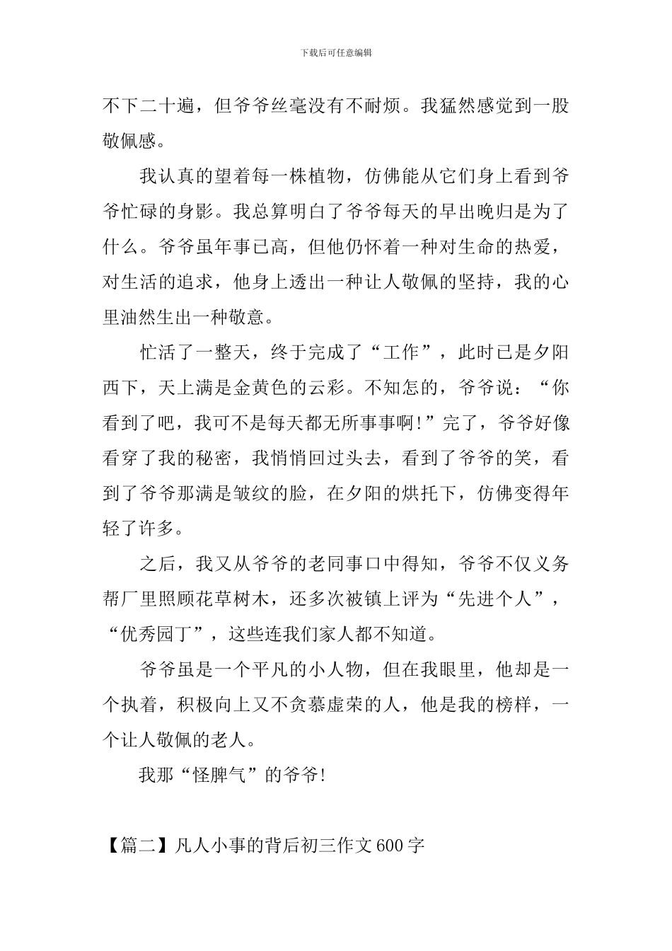 凡人小事的背后初三作文600字_第2页