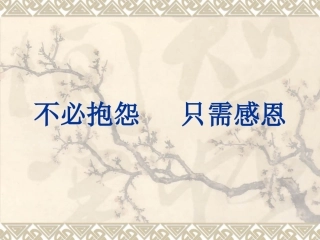 不必抱怨 只需感恩