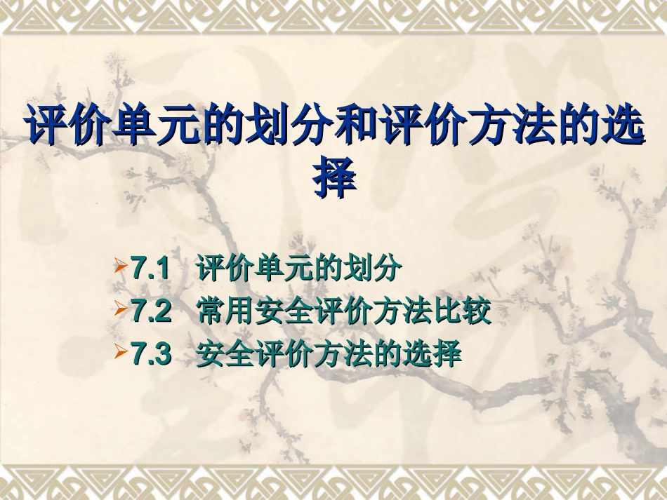 安全评价单元划分和评价方法的选择_第1页