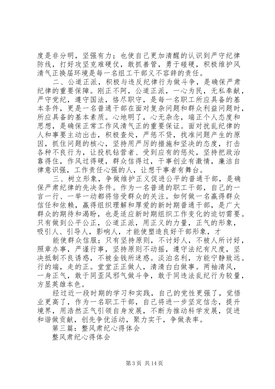 政法系统整风肃纪心得体会_第3页