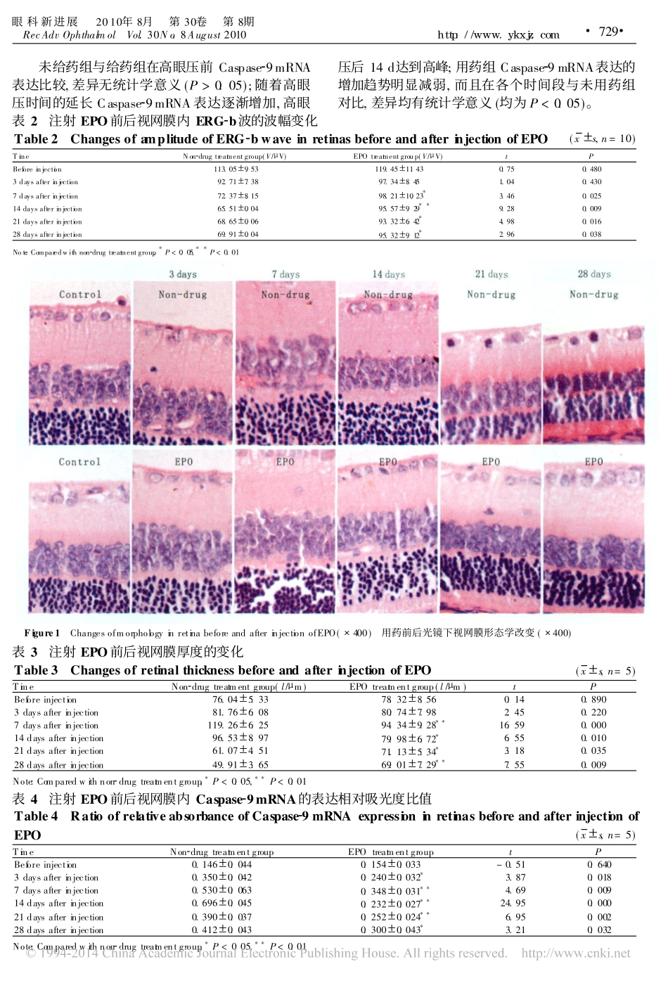 促红细胞生成素对慢性高眼压下大鼠视网膜Caspase_9表达的影响[1]_第3页