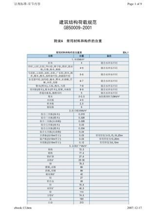 常用材料的自重
