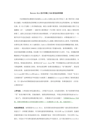 Western Blot技术专辑之PAGE胶电泳和转膜