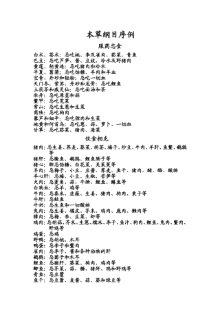 本草纲目整理