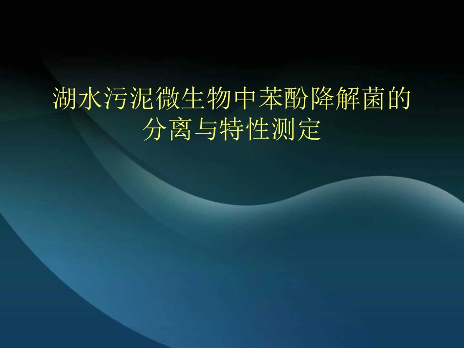 苯酚降解菌的分离_第1页