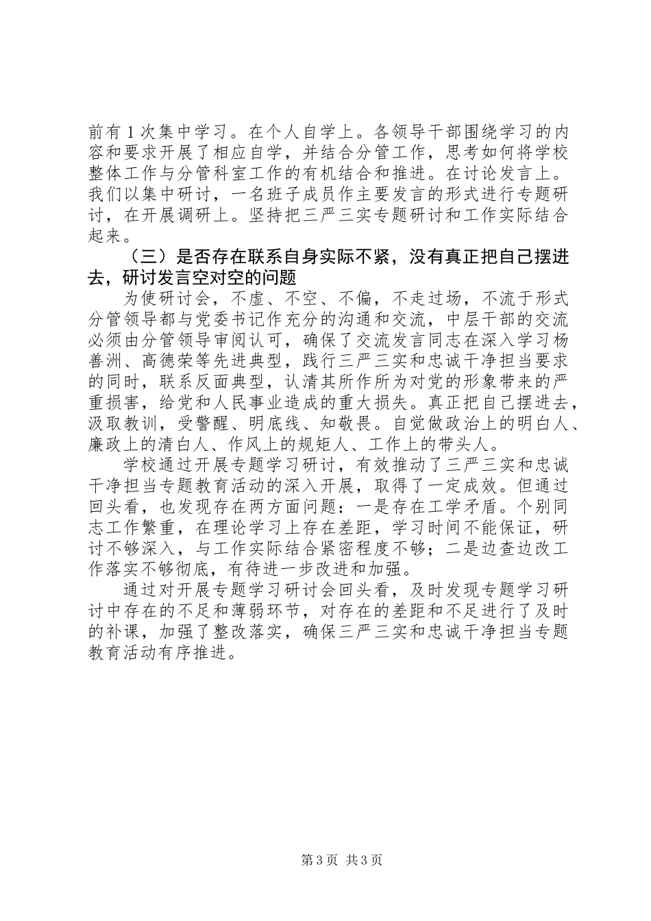 三严三实专题教育回头看工作报告（参考版）_第3页